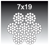 stainless steel wire rope 7x19+FC (304,316,316L)